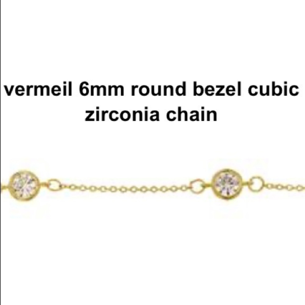 6MM ROUND BEZEL CUBIC ZIRCONIA CHAIN BRACELET